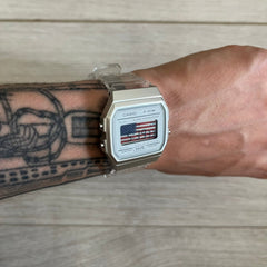 Casio F-91W "USA" Clear Digital Watch