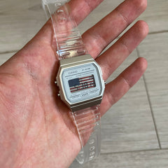 Casio F-91W "USA" Clear Digital Watch