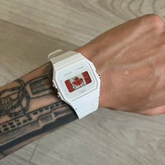 Casio F-91W "Canada" White Digital Watch