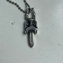 chrome hearts dagger #10 zipper silver ball necklace