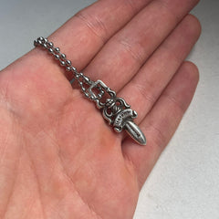 chrome hearts dagger zipper silver ball necklace