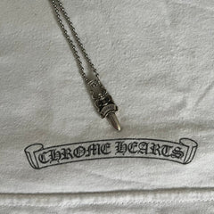chrome hearts dagger zipper silver ball necklace clear