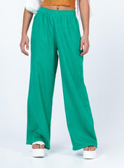 Louis Linen Blend Pants Green