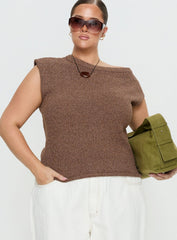 Ashfield Off Shoulder Top Brown Curve