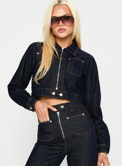 Stallion Cropped Jacket Indigo