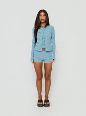 Serafia Button Up Cardigan Blue Stripe