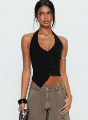Avrilla Wrap Knit Top Black