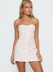 Meeley Halter Mini Dress Floral