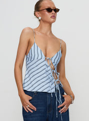 Mariah Top Blue Stripe