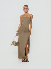 Analeah Strapless Maxi Dress Brown