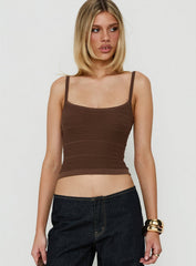 Wilah Knit Tank Top Brown