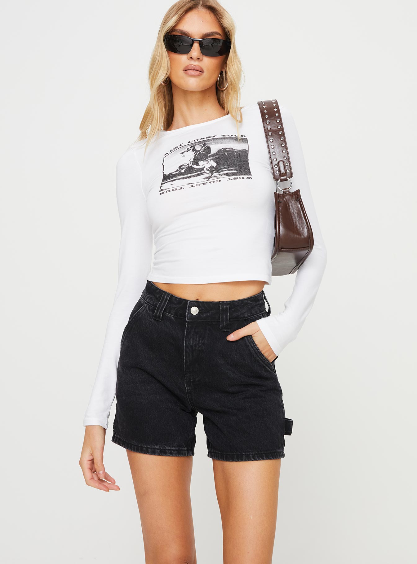 Lou Carpenter Denim Shorts Washed Black