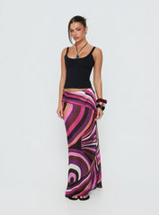 Lucidia Maxi Skirt Pink Retro