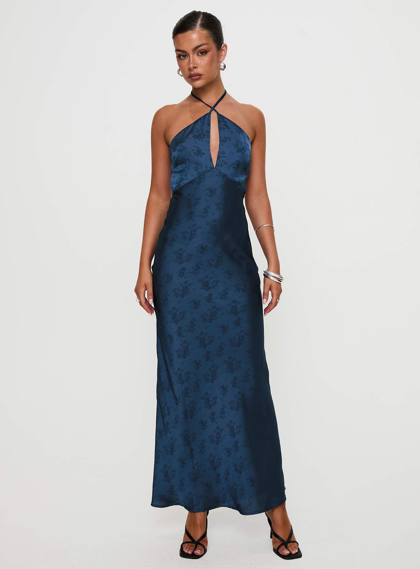 Limosina Halter Maxi Dress Navy