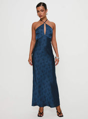 Limosina Halter Maxi Dress Navy