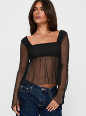 Fiorello Long Sleeve Top Black