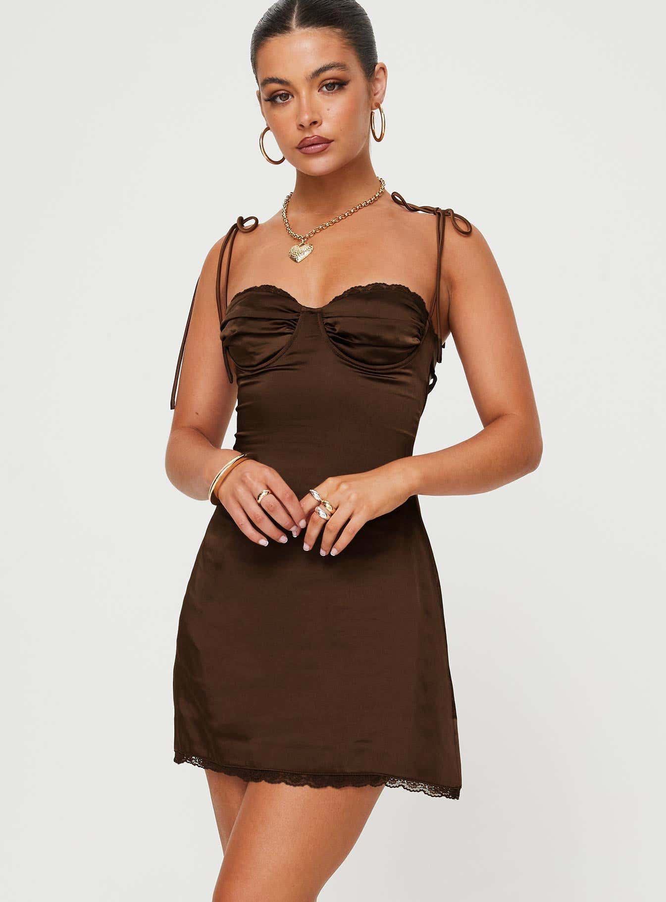 Wayzer Mini Dress Chocolate