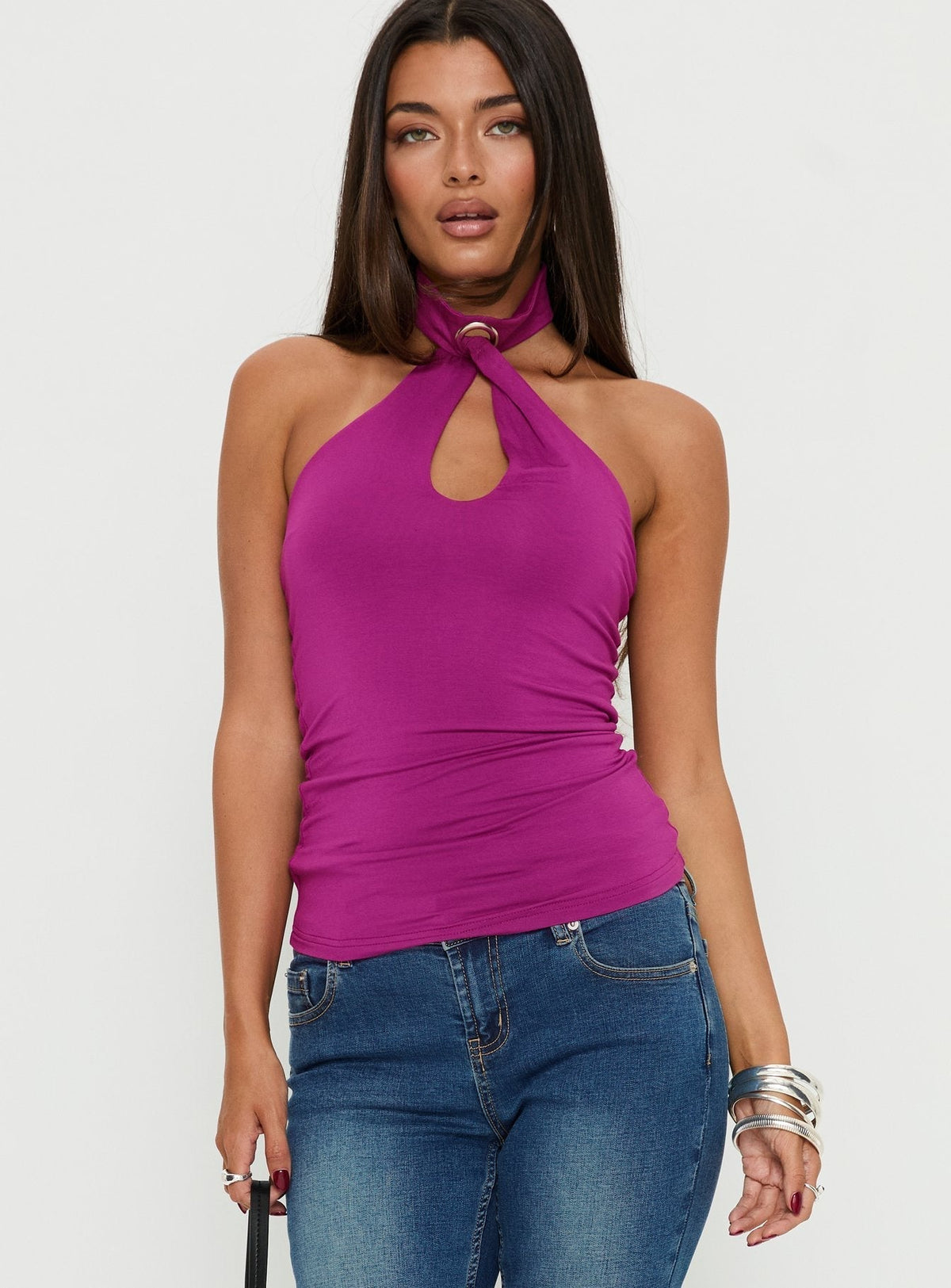 Amerika Twist Neck Top Purple