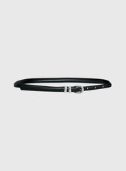 Antilles Faux Leather Micro Belt Black / Silver