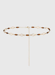 Long Weekends Beaded Chain Belt Gold / Brown