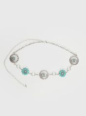 Like A Charm Chain Belt Silver / Blue