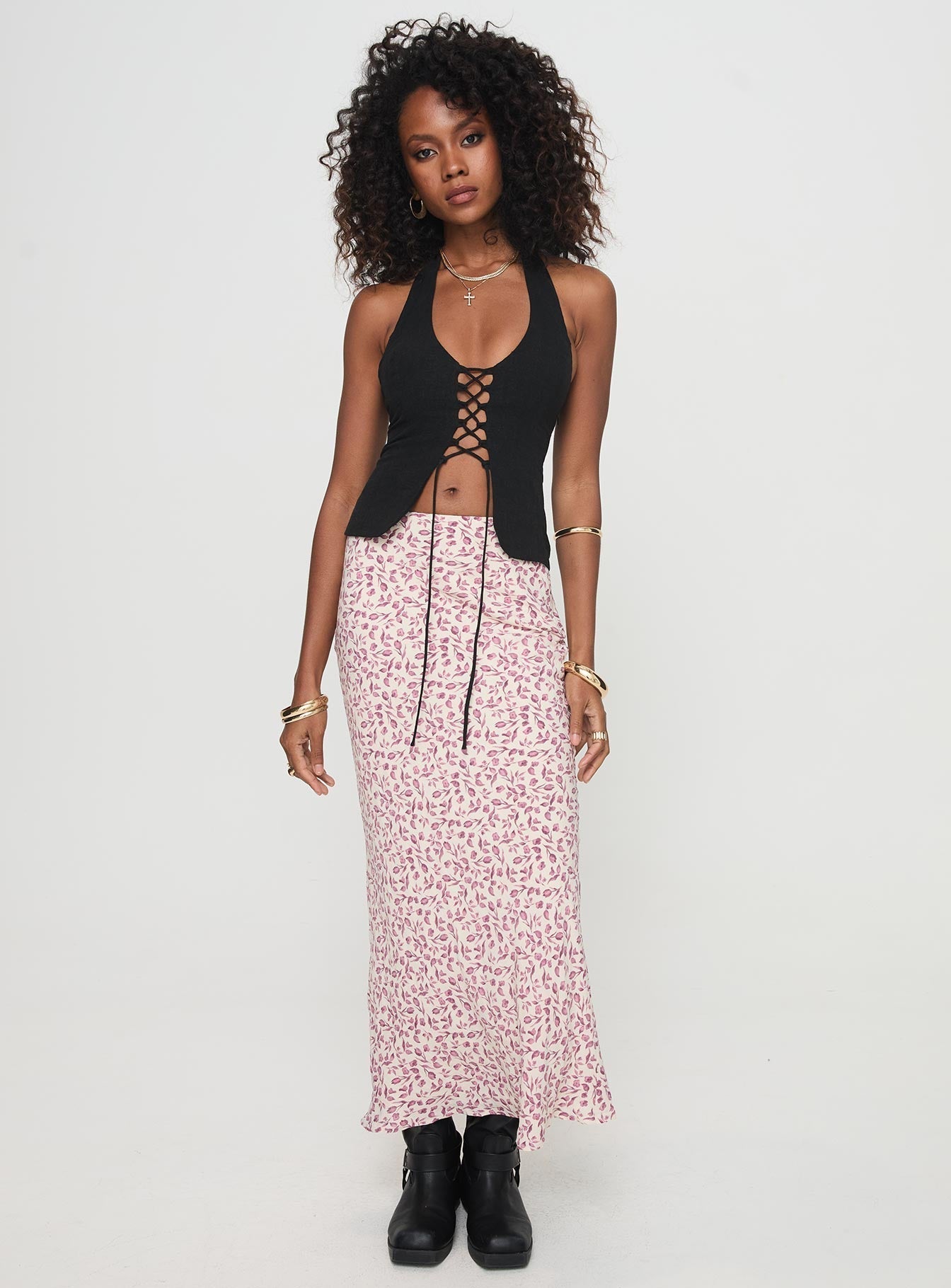Mariposa Maxi Skirt Beige Floral