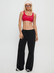 SDSU Scoop Neck Crop Top Red