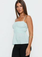 Rosecliff Ruched Longline Top Mint