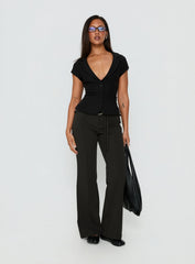 Belvia Layered Mid Rise Pants Slate Grey