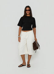 Nakota V Neck Cinched Tee Black