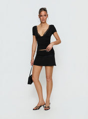 Amia Lace Mini Skirt Black