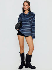 Mystris Collared Jumper Blue Stripe