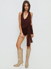 Baseline Low Rise Rib Shorts Chocolate
