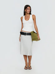 Baseline V Neck Rib Tank Top White