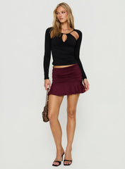 Luetta Cut Out Long Sleeve Top Black