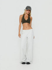 Lock In Active Halter Crop Top Olive