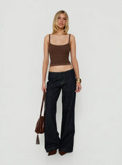 Wilah Knit Tank Top Brown