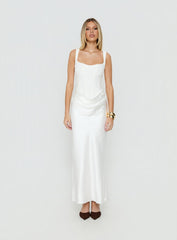 Ryana Corset Drape Maxi Dress White