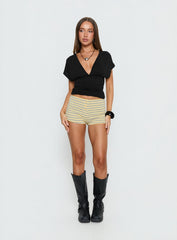 Azazel Button Detail Micro Boxer Shorts Yellow / Grey Stripe