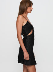 Linger Bias Cut Dress Black