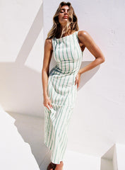 Lewisa Maxi Dress Green Stripe Petite