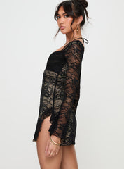 Aubriella Lace Mini Dress Black