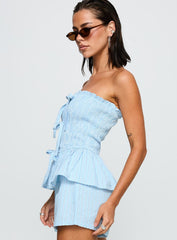 Saskea Strapless Top Blue