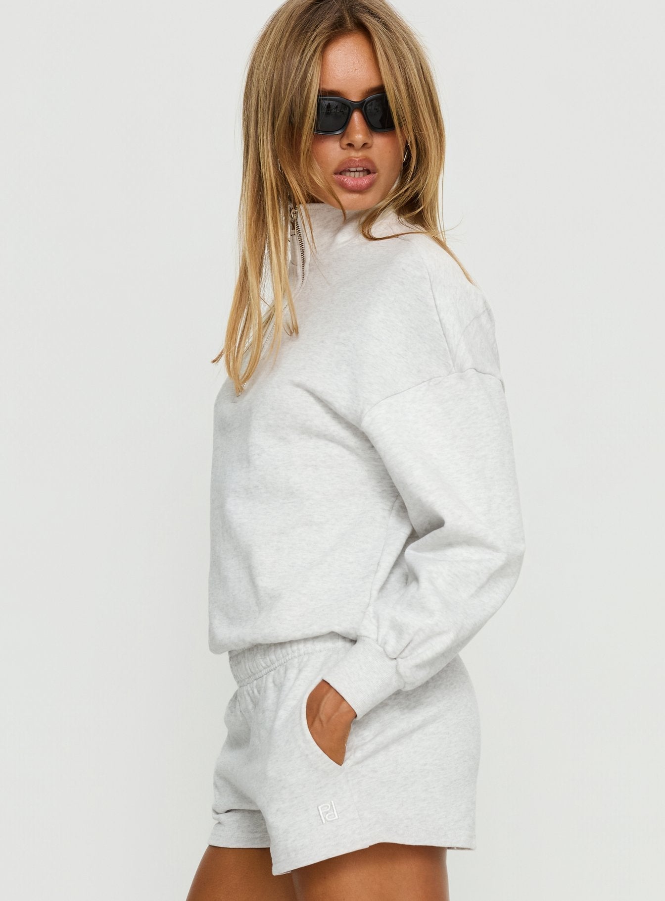 Rozanna 1/4 Zip Jumper Grey Marle