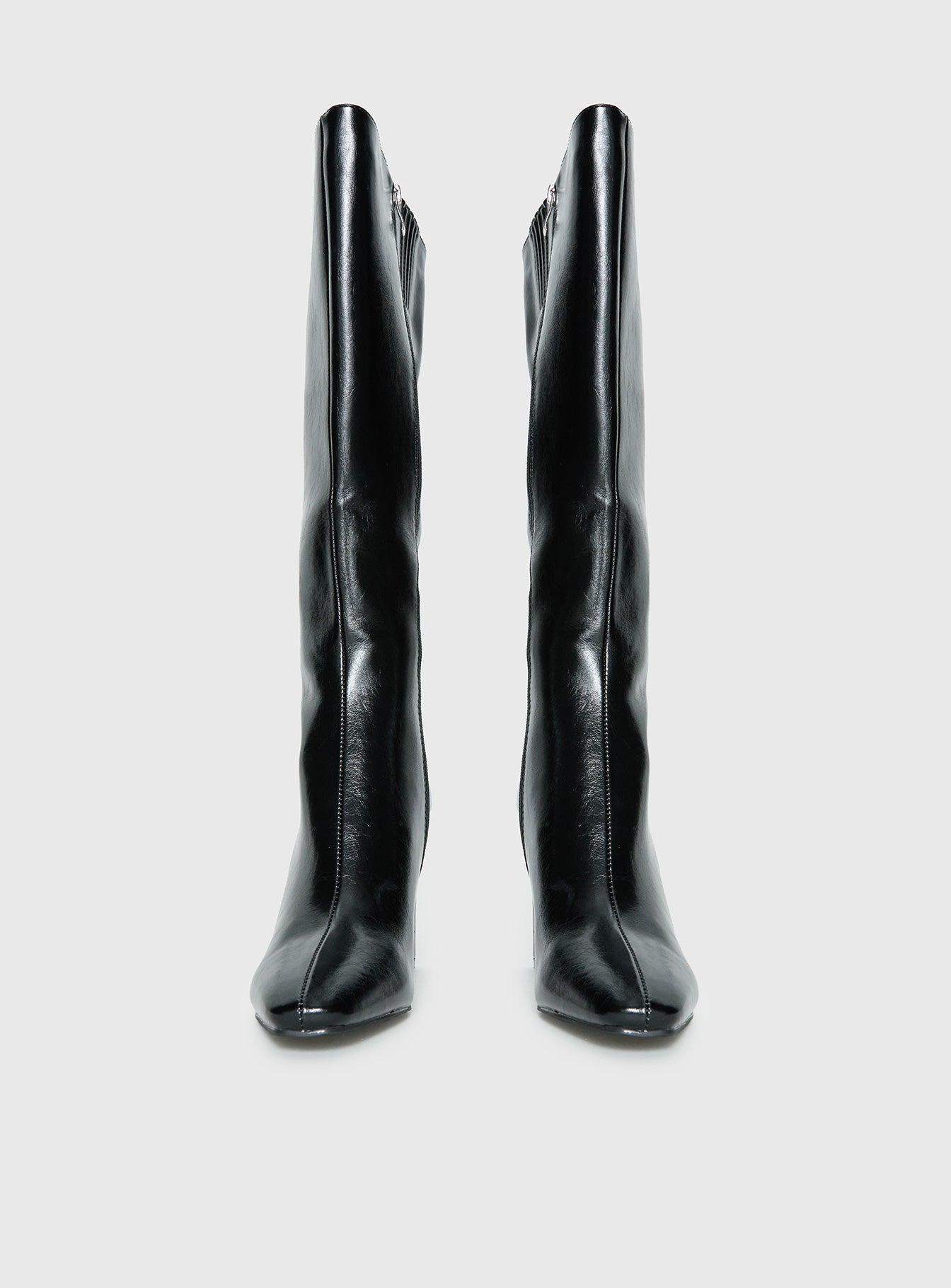 Sawyer Knee High Boots Black Crinkle