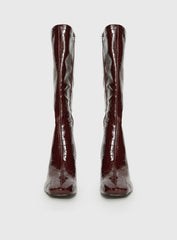Alexx Knee High Boots Burgundy