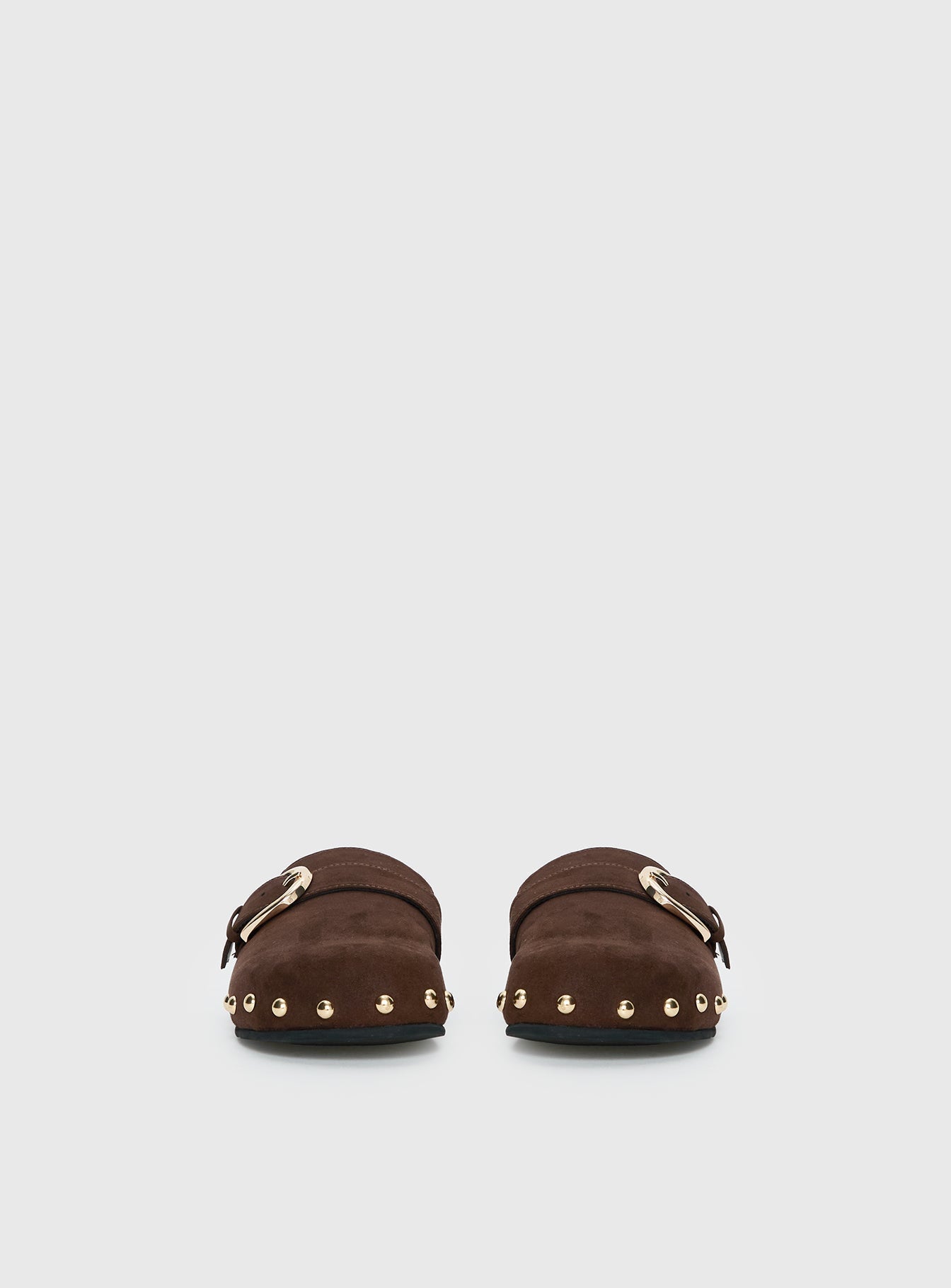 Way Life Goes Stud Detail Clogs Chocolate