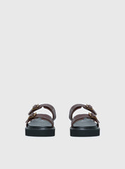 Ma Belle Sandals Contrast Stitch Chocolate