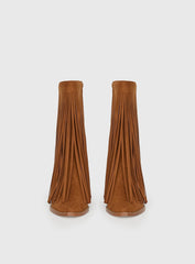 Wild Card Tassel Faux Suede Boots Brown