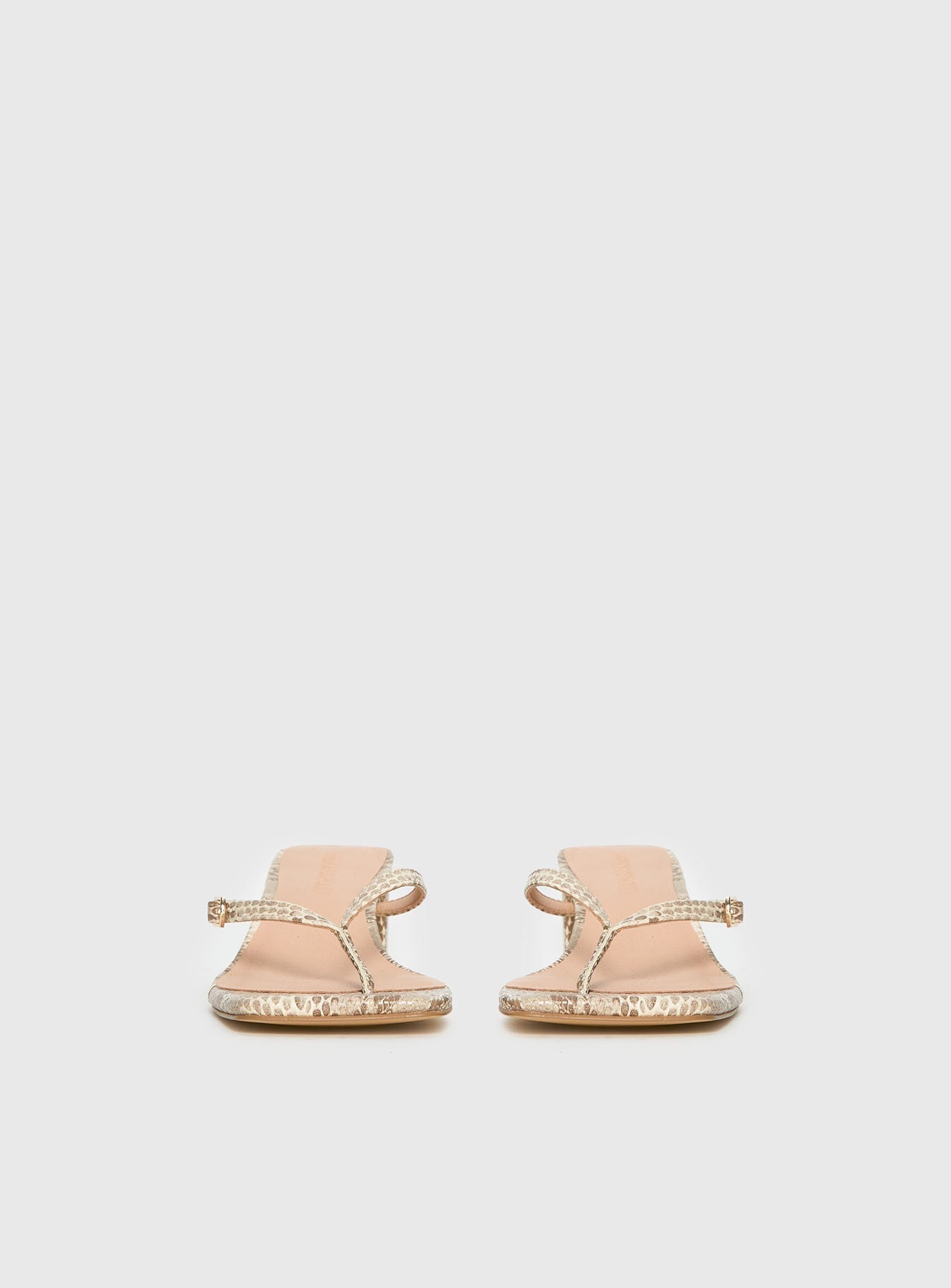Veyla Square Toe Thong Heels Snake